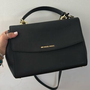 Michael Kors, black leather Crossbody bag with top handle